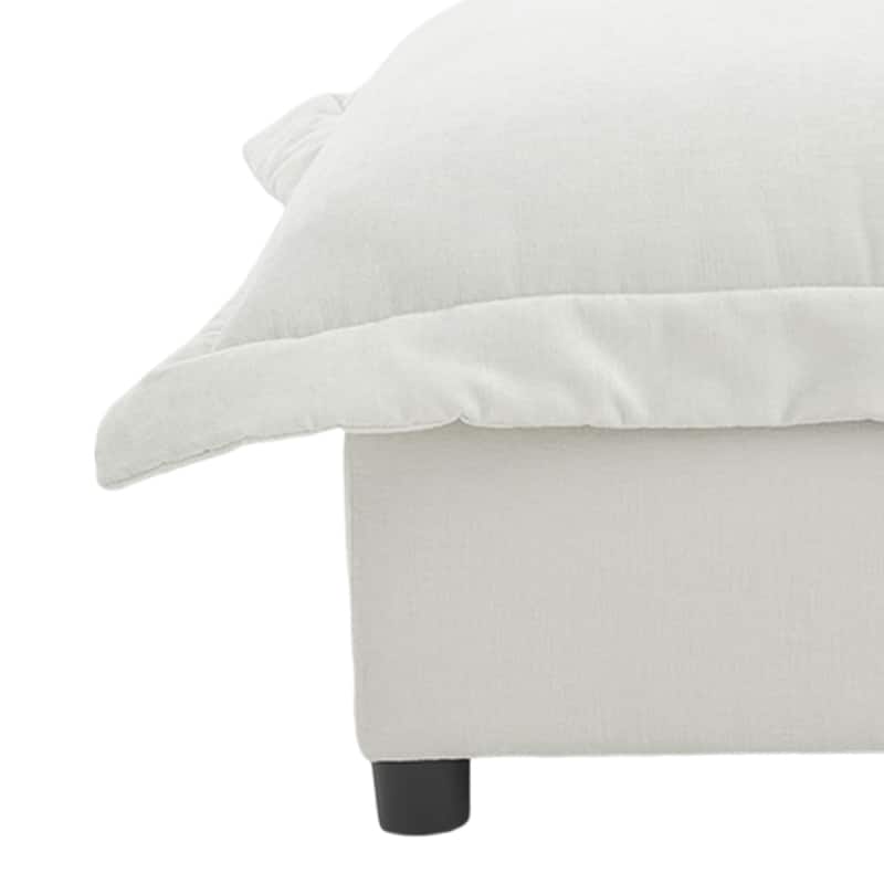 39"W Oversized Chenille Comfy Cloud Chaise Lounge with Ottoman