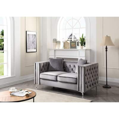 Paige Tufted Velvet Loveseat