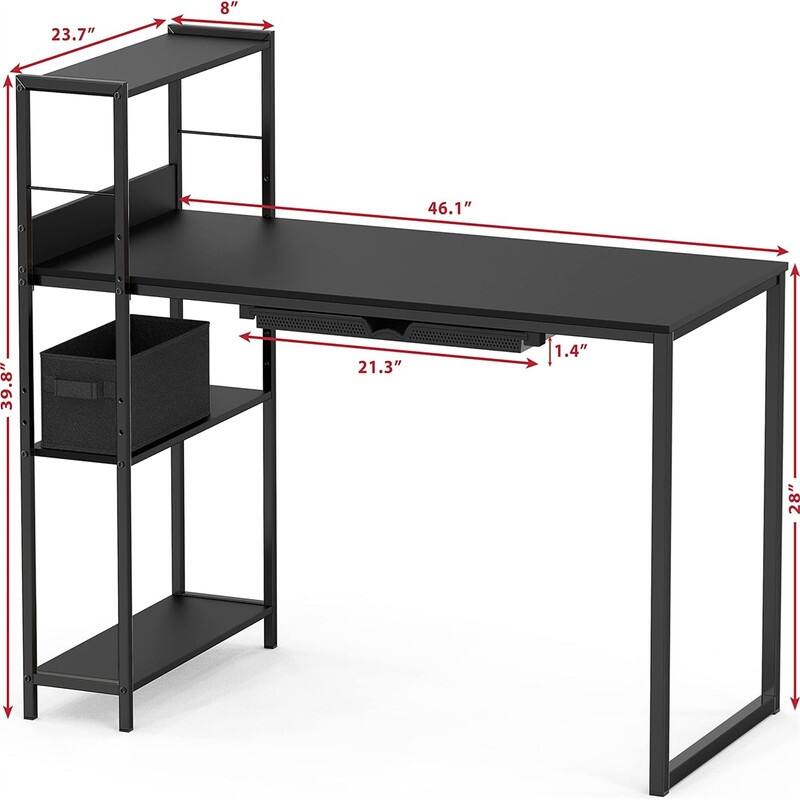 Mission Desk with Side Shelf