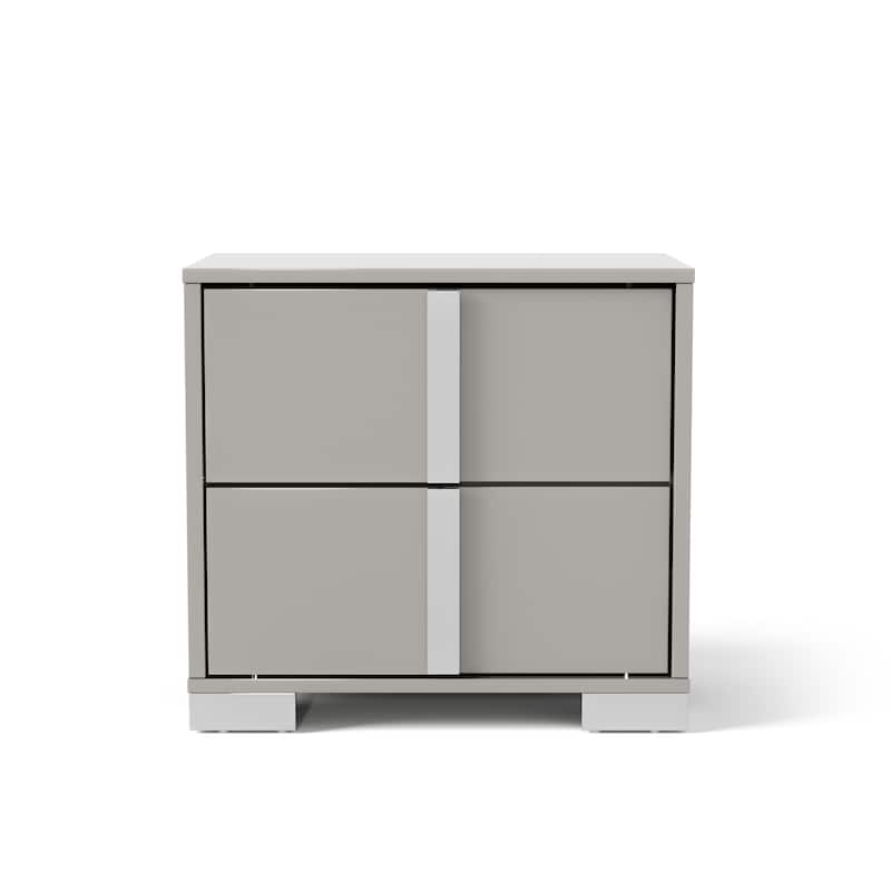 Furniture of America Erina Modern 3-Piece Glossy Dresser and 2 Nightstand Bedroom Set