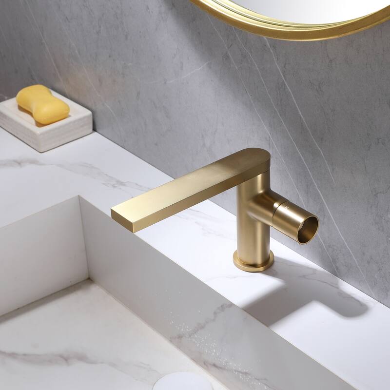 Deck Mounted Single Hole Modern Bathroom Sink Faucet