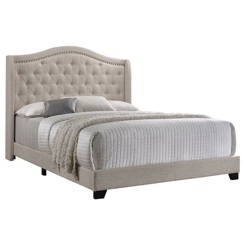 Sonoma Transitional Fabric Upholstered Wingback Bed