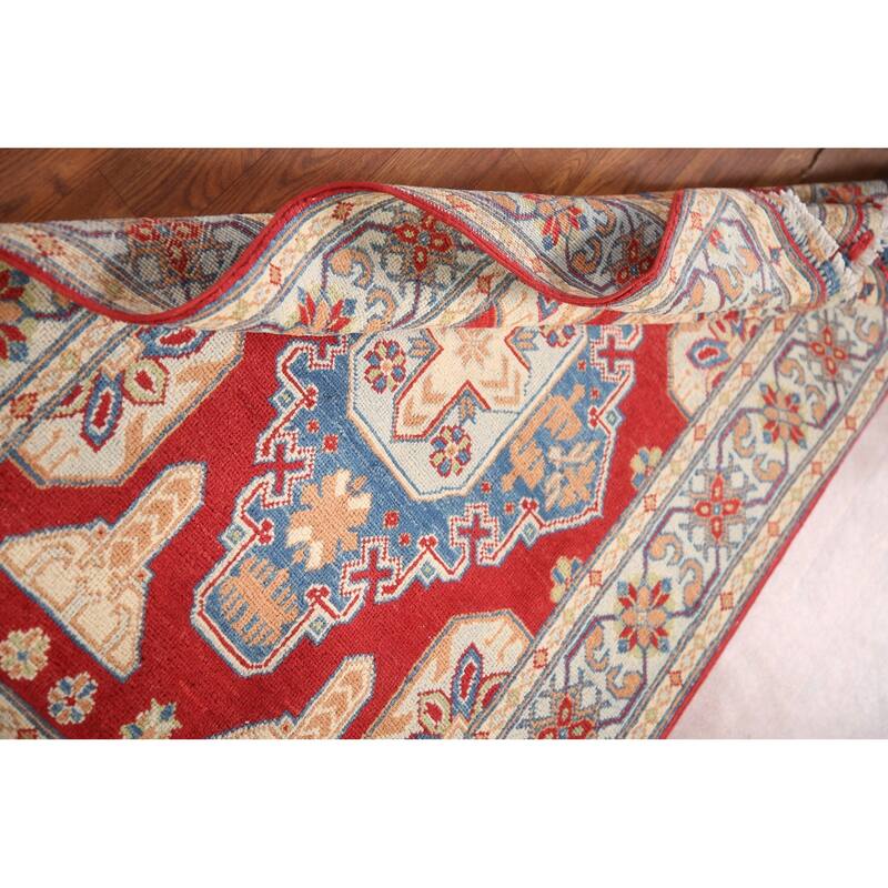 Red Kazak Rug Handmade Traditional Wool Carpet - 3'1"x 5'0"