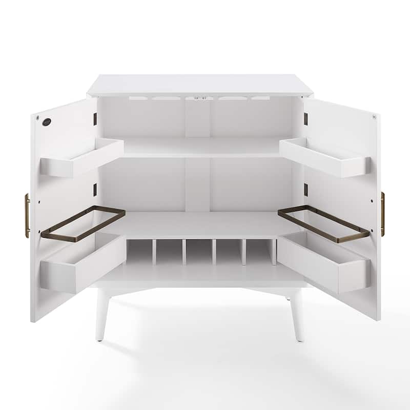 Landon Bar Cabinet In White - 31.75"W x 19"D x 36"H
