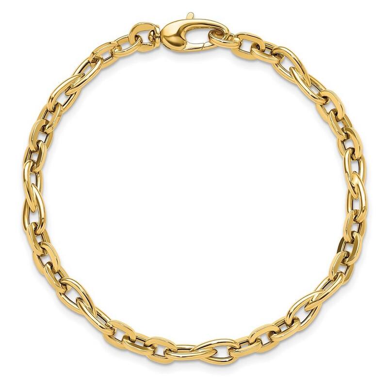 Curata 14k Yellow Gold Polished Fancy Link Bracelet 7.5 Inch