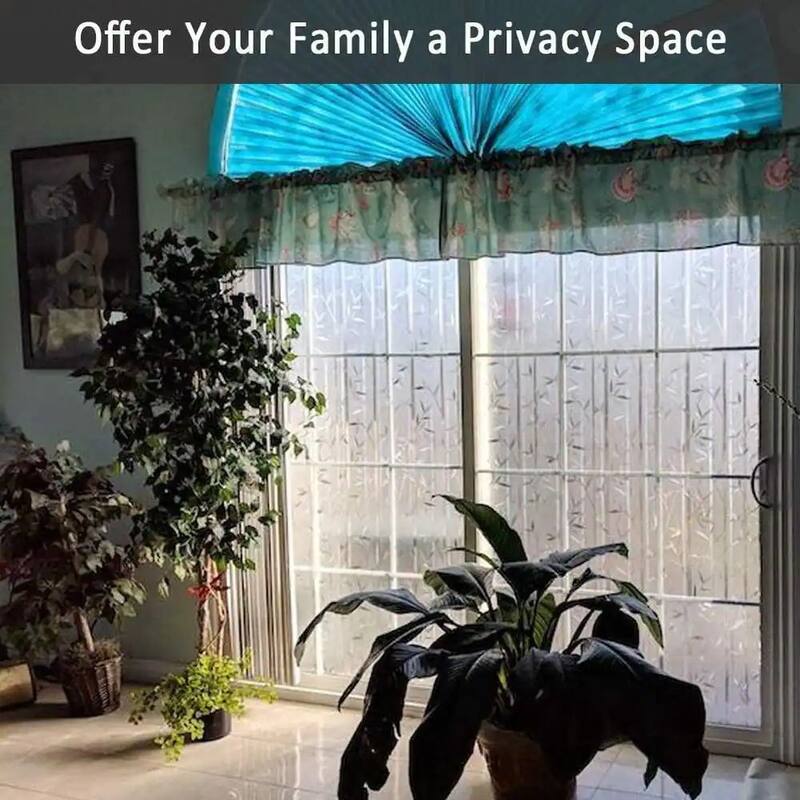 DCP No Glue Self Static Removable Frosted Glass Privacy Window Film, Bamboo