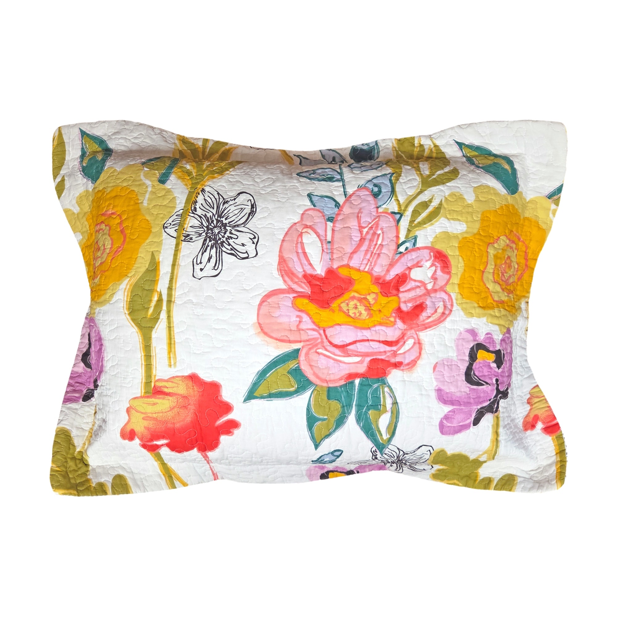 Greenland Home Fashions Watercolor Dream 100% Cotton Quilted Pillow Sham (1 Count)