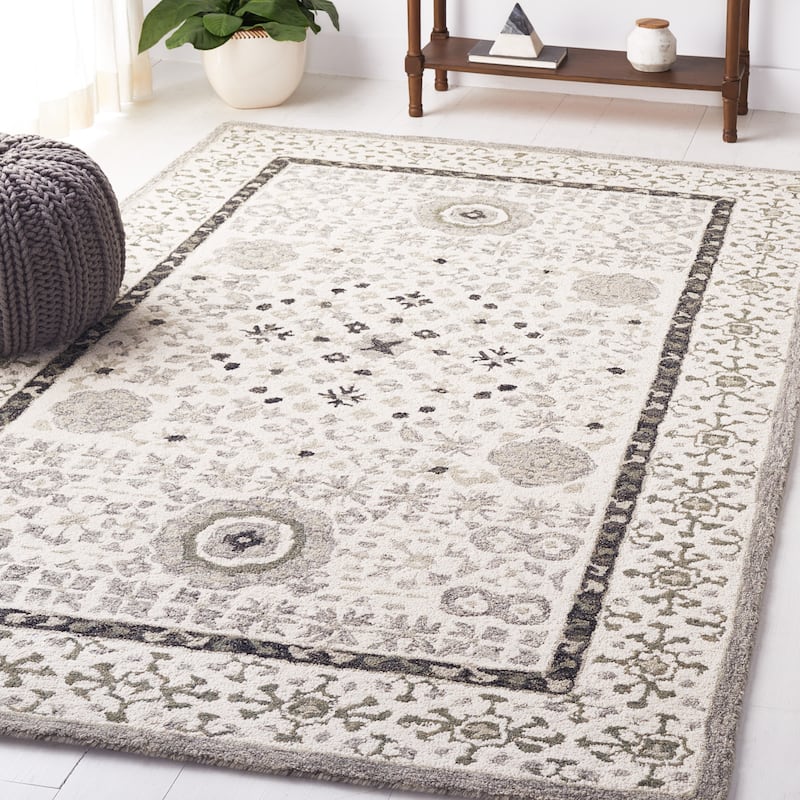 SAFAVIEH Handmade Aspen Anabela Oriental Wool Rug - 5' x 8' - Ivory/Black