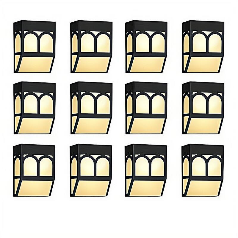 Solar Wall Lights Outdoor Waterproof – LED Deck & Fence Lights for Garden, Patio - N/A - 12 Lights