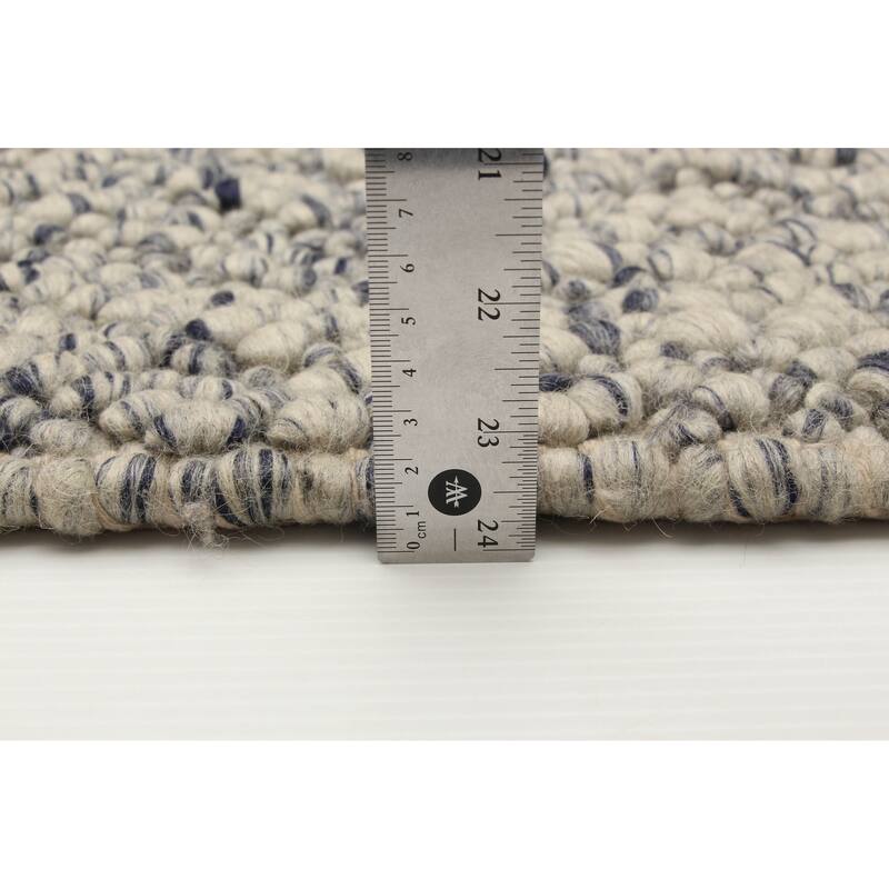 ECARPETGALLERY Braid weave Sienna Grey Wool Rug - 5'3 x 7'3