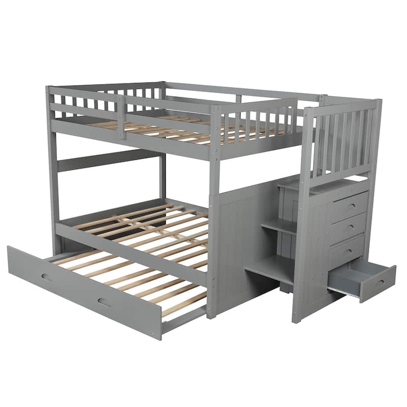 Full over Full Bunk Bed with Twin Size Trundle