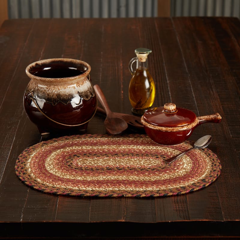 Ginger Spice Jute Oval Placemat 12x18 - Single