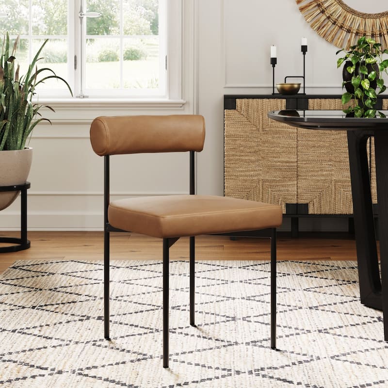 Nathan James Dahlia Counter Height Barstool or Dining Chair with Back and Upholstered Cushion