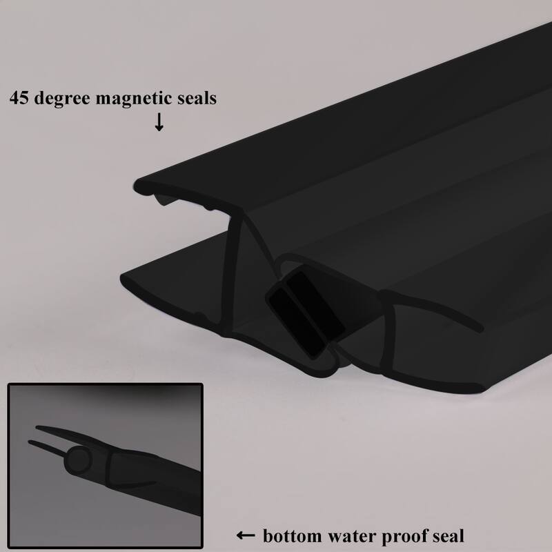 Elegant Adjustable Width Frameless Pivot Swing Shower Door with 1/4 inch Transparent Tempered by Certified Glass Door