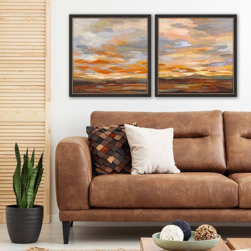High Desert Sky S/2 Framed Art Giclee Under Glass - Orange