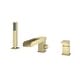 preview thumbnail 3 of 23, Bathtub Filler Faucet with Sprayer, Double-Handle Deck-Mount Roman Tub Faucet with Handshower, Pressure Balanced Valve Included Brushed Gold