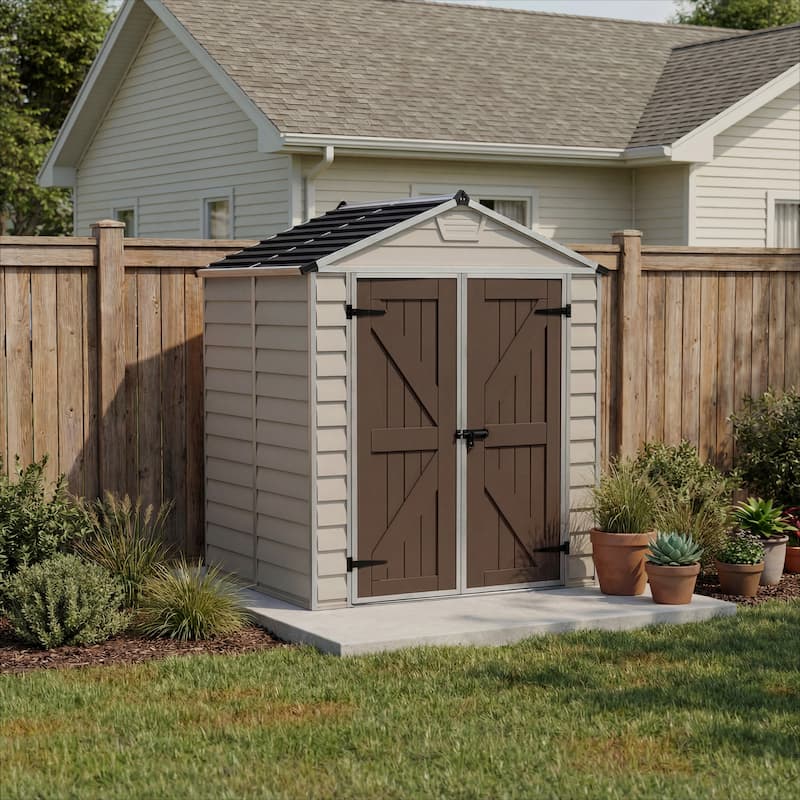 SkyLight 6 ft. x 5 ft. Tan Garden Outdoor Storage Shed - 6 ft x 5 ft
