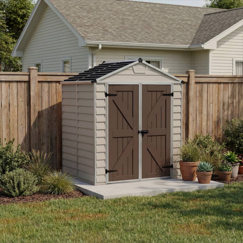 SkyLight 6 ft. x 5 ft. Tan Garden Outdoor Storage Shed - 6 ft x 5 ft