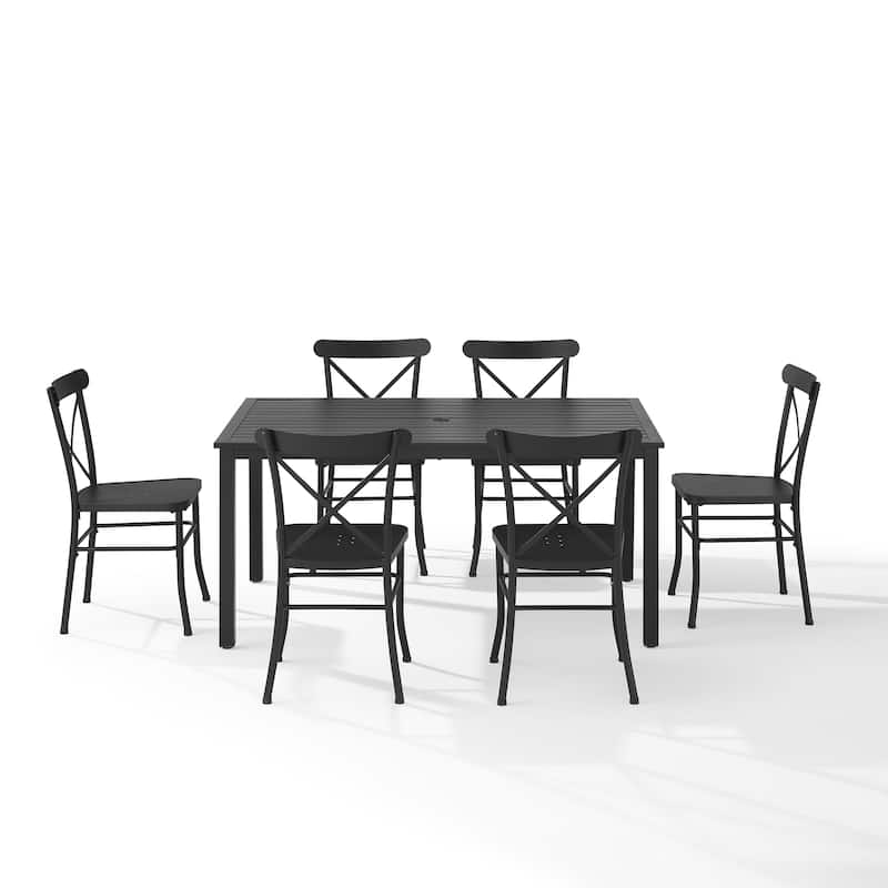 Crosley Astrid 7Pc Outdoor Metal Dining Set - 86"x109"x34.88"
