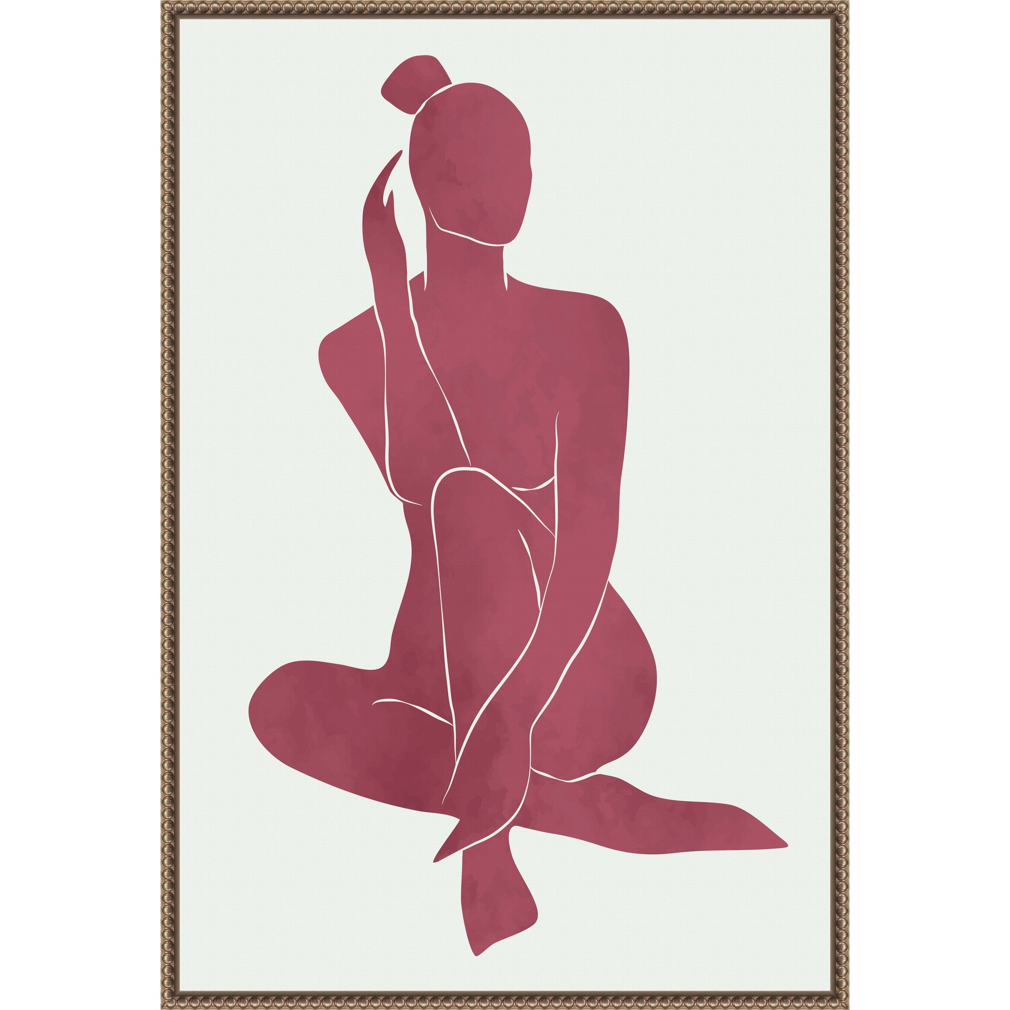 Henri Matisse Minimal Woman No 3 by Jay Stanley Framed Canvas Wall Art - Sylvie Beaded Bronze