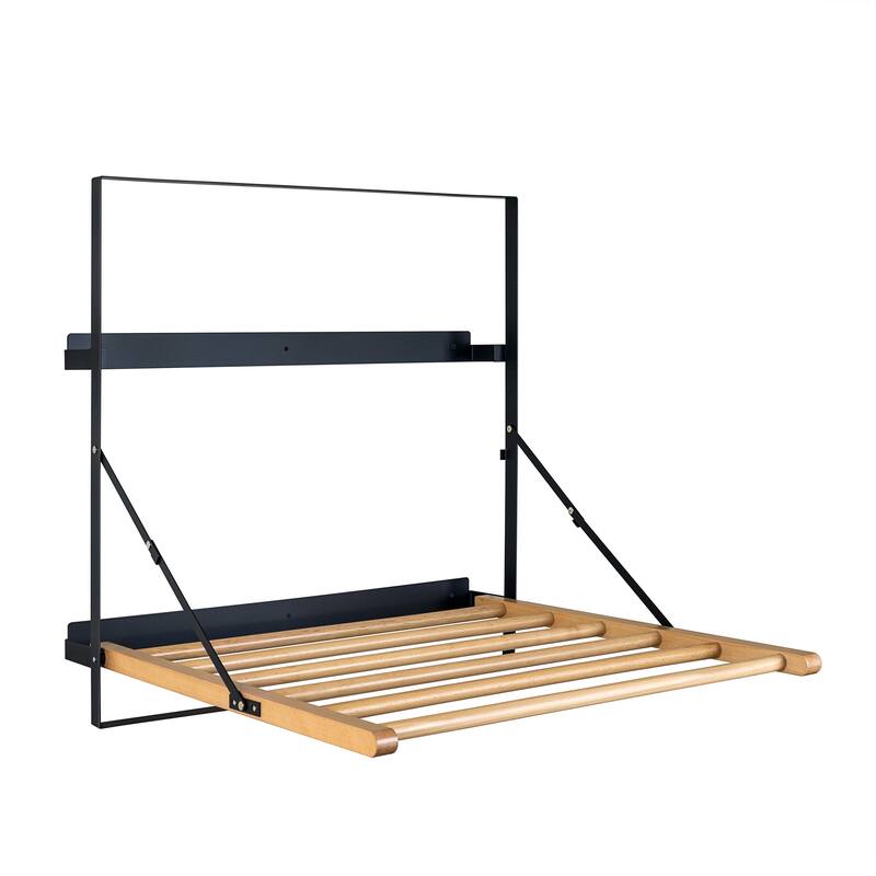 Wall Mounted Clothes Drying Rack Laundry Drying Rack Collapsible - Black - Black - Black