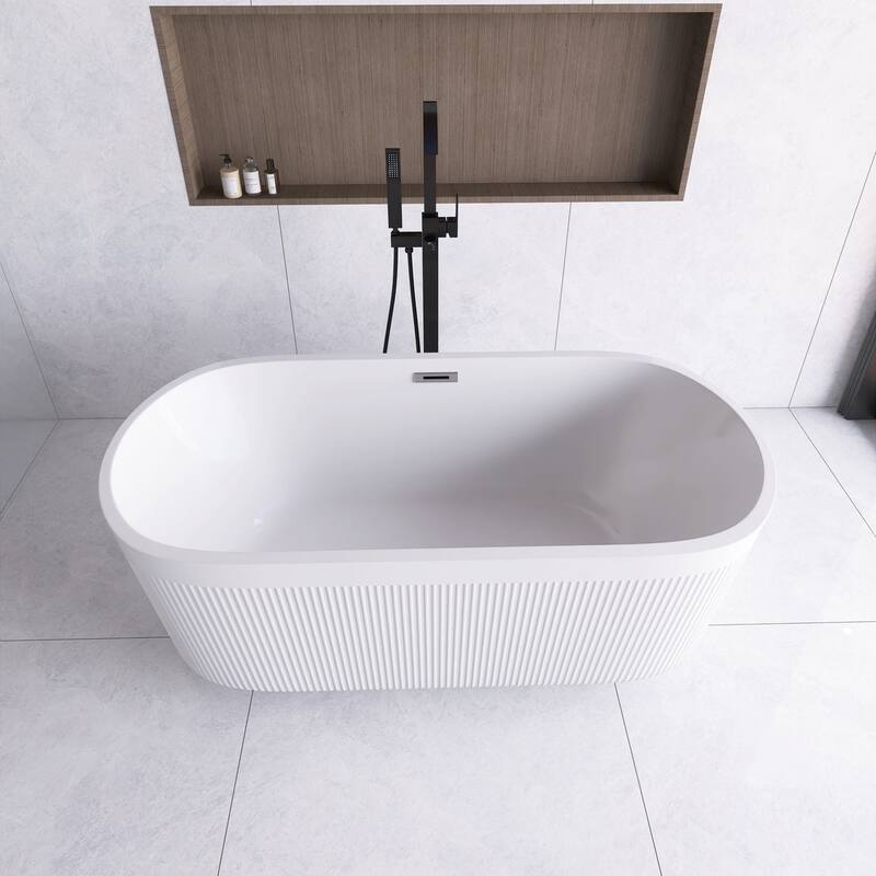 Acrylic Freestanding Flatbottom Soaking Bathtub