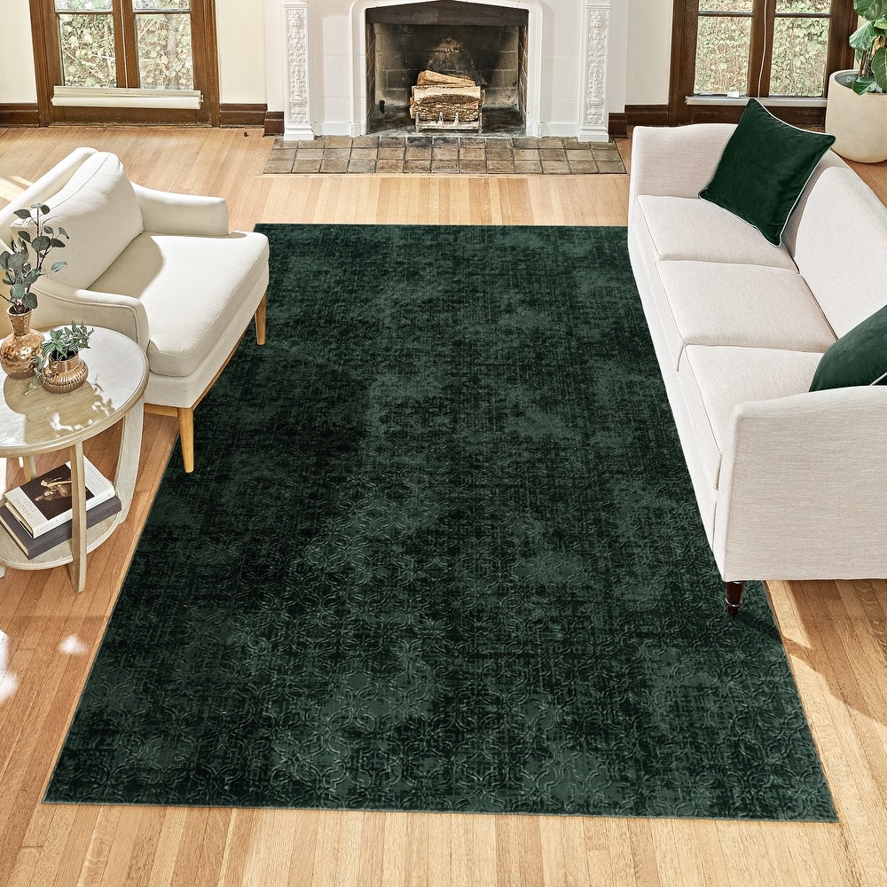 Gertmenian Shadow Thandi Soft Polyester Embossed Abstract Non-Slip Indoor Area Rug