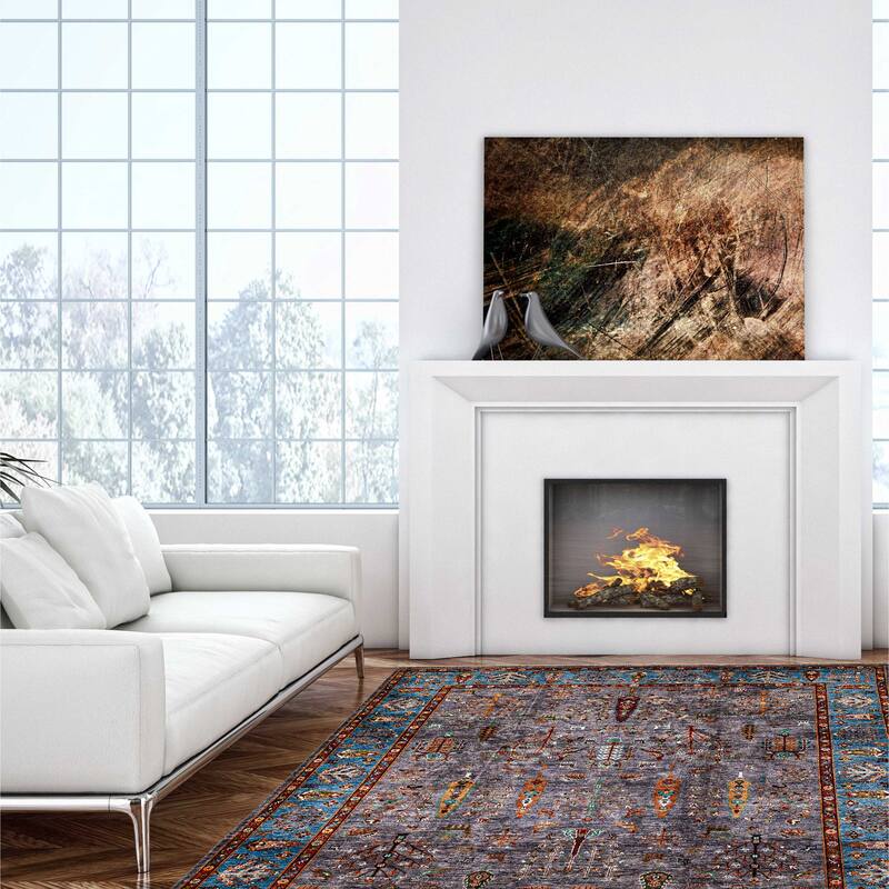 ECARPETGALLERY Hand-knotted Modern Ersari Light Purple Wool Rug - 8'2 x 9'9