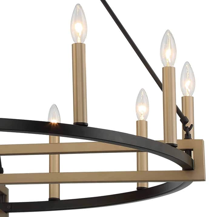 Acroma 12 Light 41In Modern Farmhouse Wagon Wheel Chandelier-UL Certified