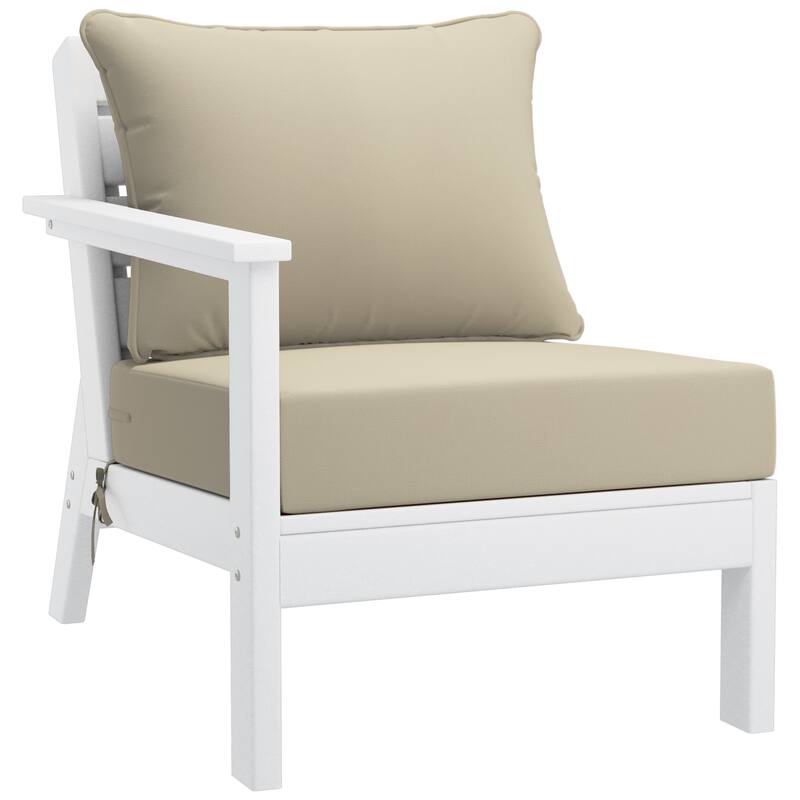 Birchwood All Weather HDPE Outdoor Patio White Deep Seating Conversation Set (6-Piece Set)