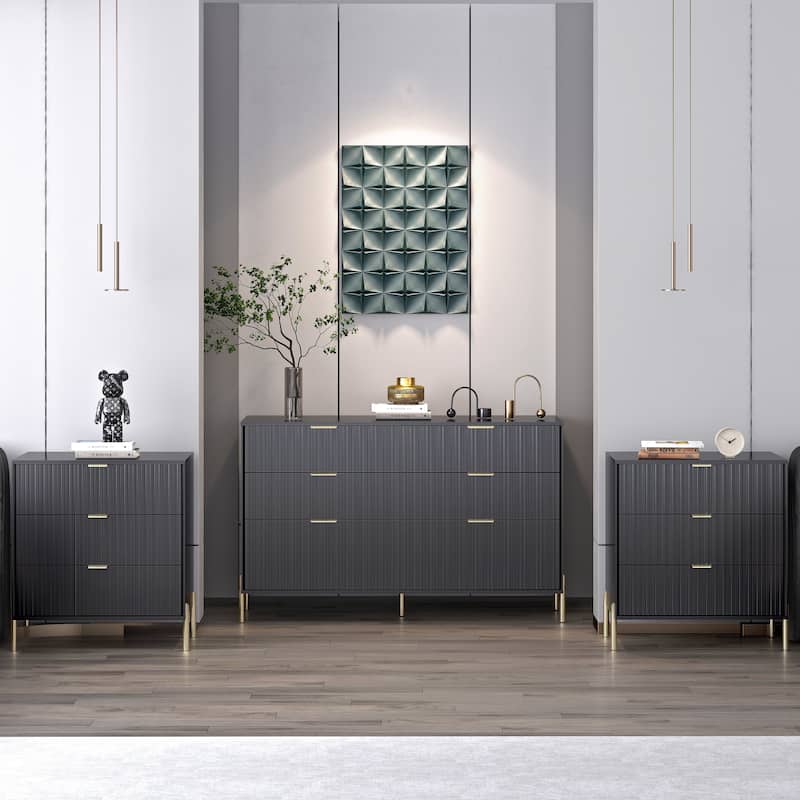 3 Piece Bedroom Set - Black