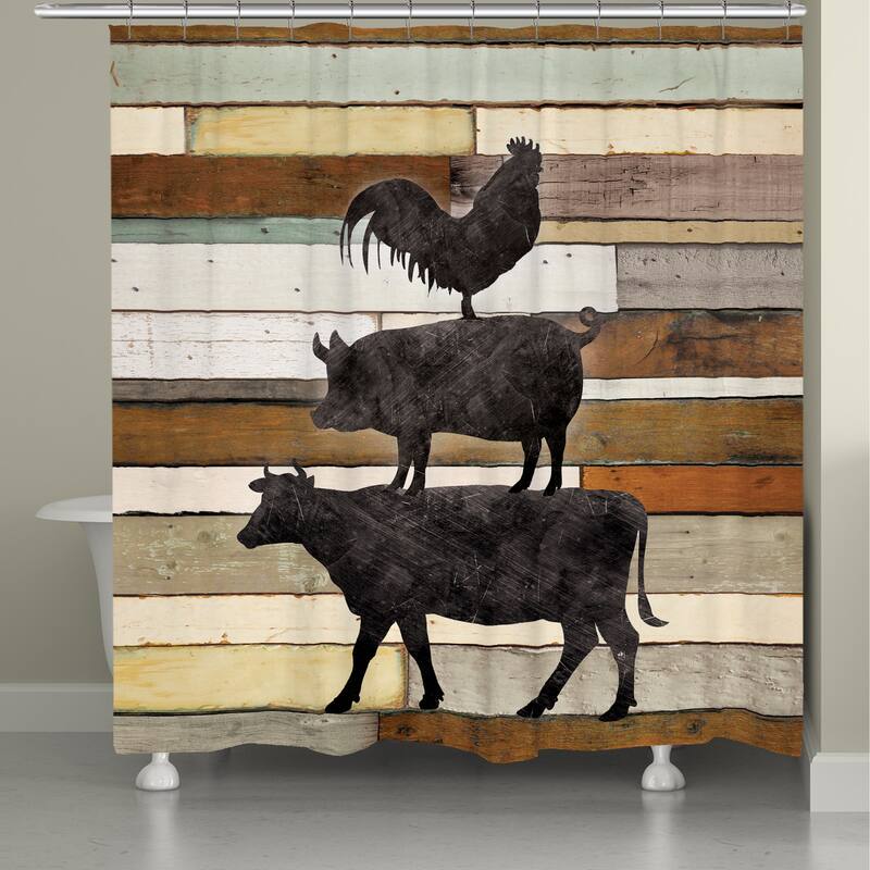 Laural Home Farm Animals Shower Curtain