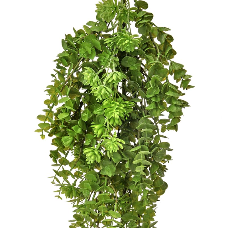 Natural Touch Eucalyptus & Succulent Teardrop 31"