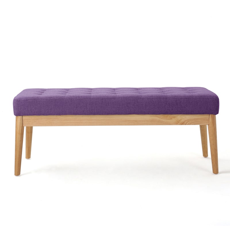 Saxon Mid-century Tufted Fabric Ottoman Bench by Christopher Knight Home - 43.00 L x 15.75 W x 17.00 H