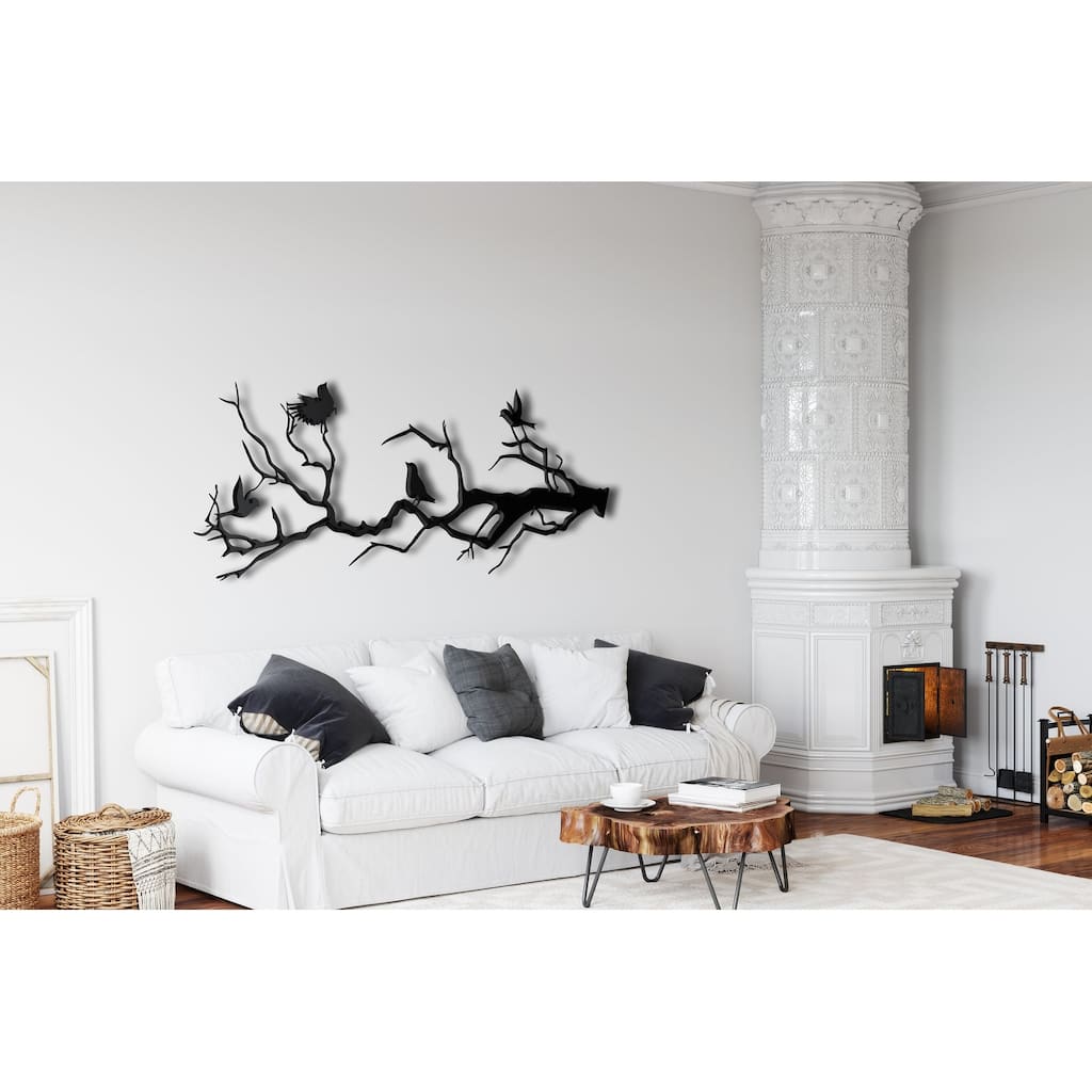 Birds and Branch Metal Wall Decor for Home and Outside