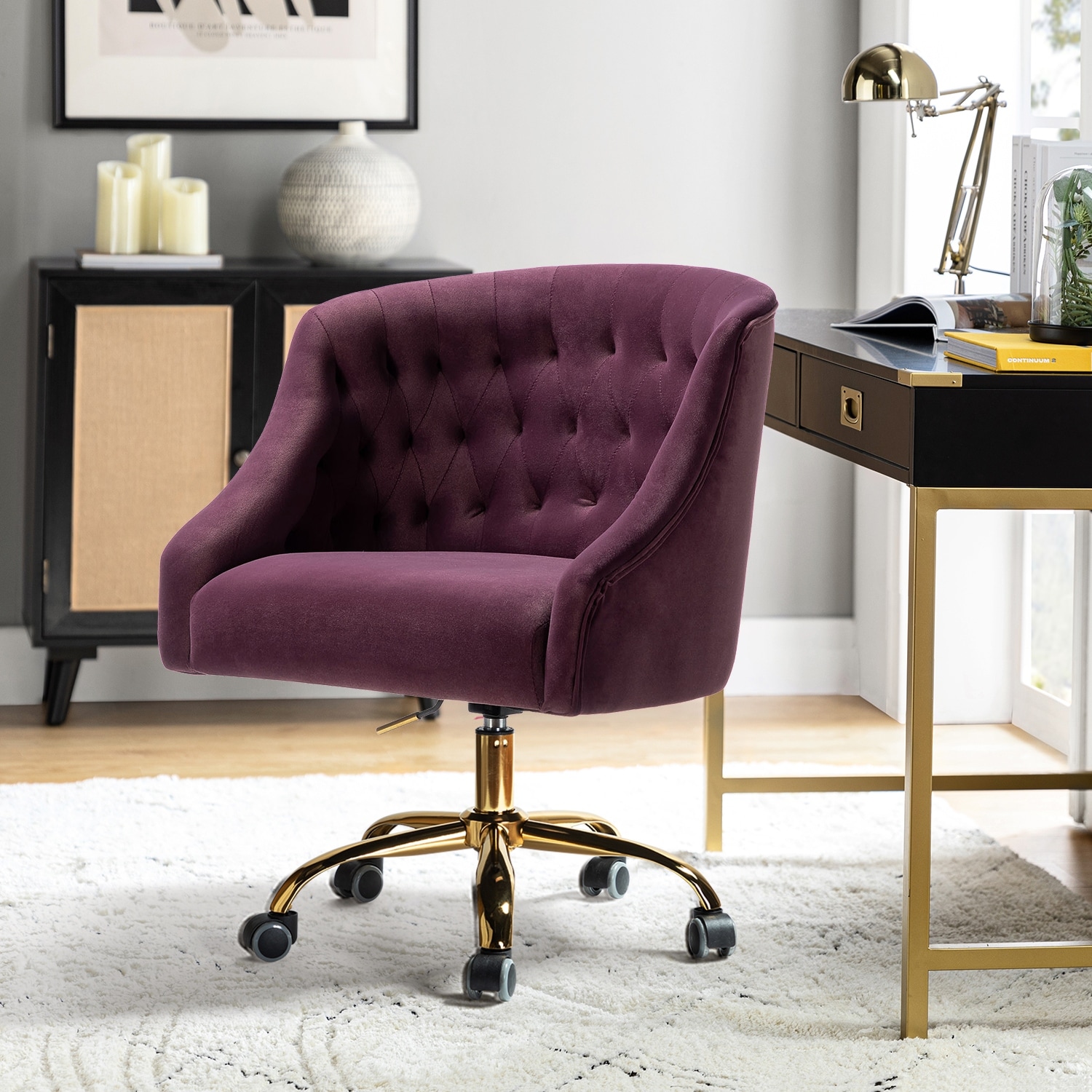 Brass leg online desk chair