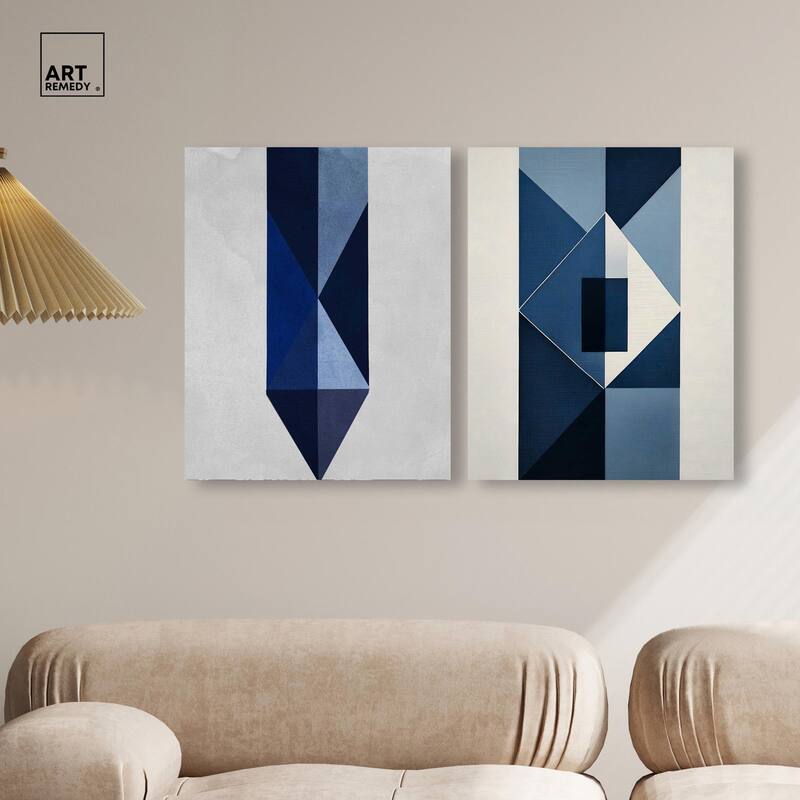 Blues Set Canvas Set of 2 by Art Remedy, Gallery Wrapped