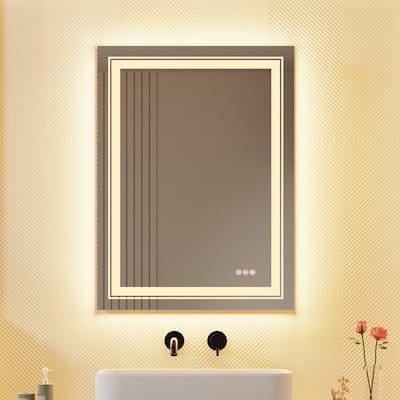 Rectangle Illuminated LED Bathroom Mirror Anti Fog Wall Mounted