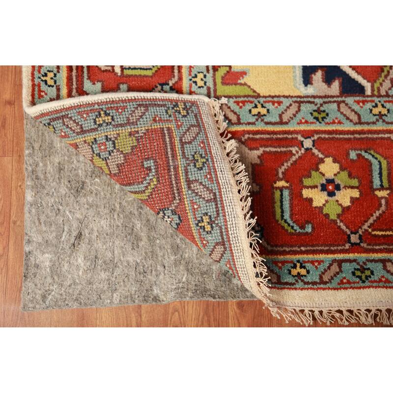 Medallion Ivory Oushak Oriental Area Rug Handmade Wool Carpet - 8'10" x 11'10"