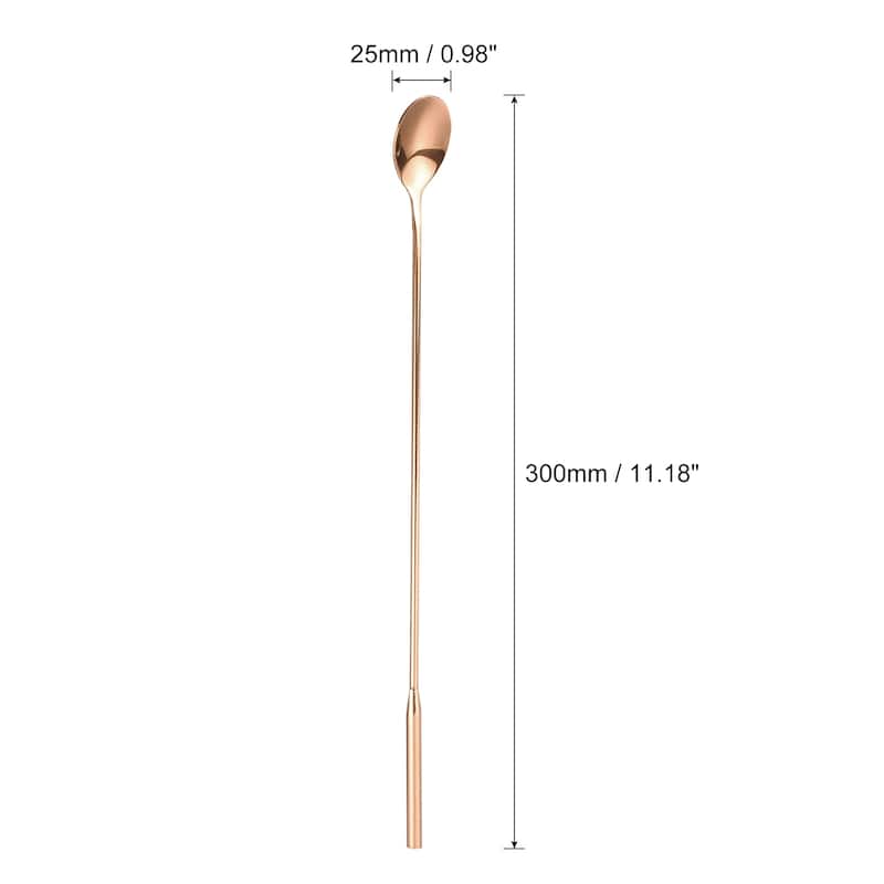 Long Handle Mixing Stirring Spoon for Mixing, 300mm/11.81" Length - Rose Gold