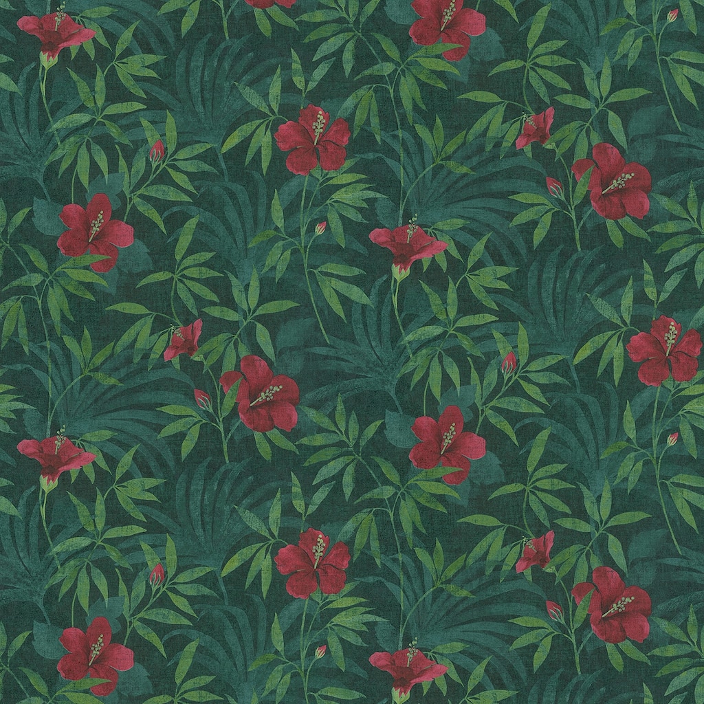Advantage Malecon Green Floral Wallpaper - 20.9in x 396in x 0.025in - 20.9in x 396in x 0.025in