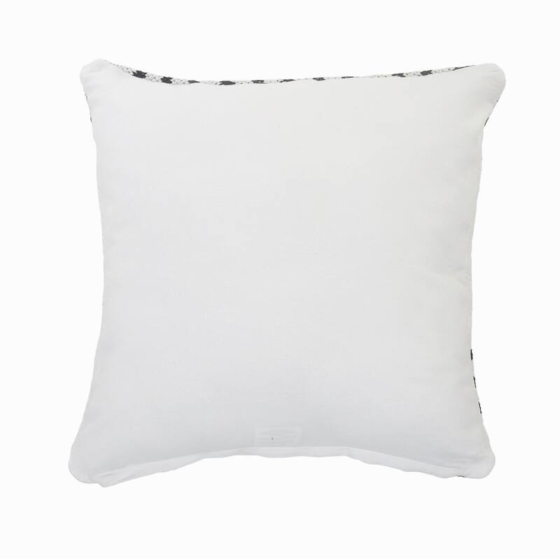 HomeRoots 20" X 20" Black And White 100% Cotton Geometric Zippered Pillow