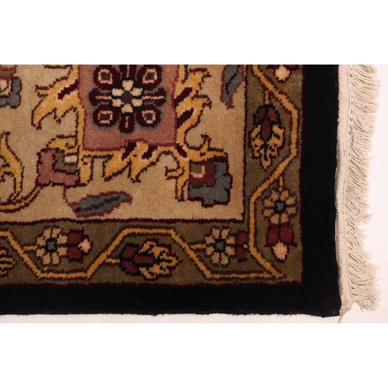 ECARPETGALLERY Hand-knotted Finest Agra Jaipur Black Wool Rug - 7'10 x 10'2