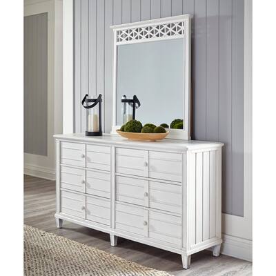 Cane Bay 6-Drawer Dresser and Fretwork Mirror Set by Palmetto Home