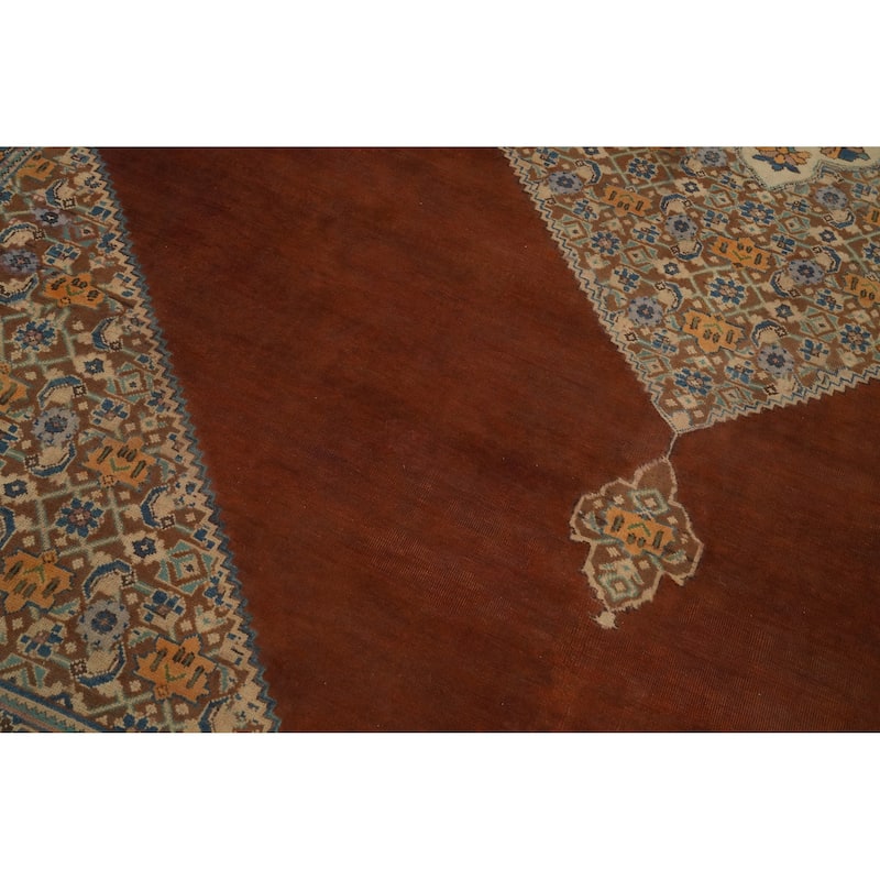 Hand Knotted Oriental 100% Wool Carpet Traditional Medallion Oranges & Rust Tabriz Area Rug - 11' 8'' X 9' 5''