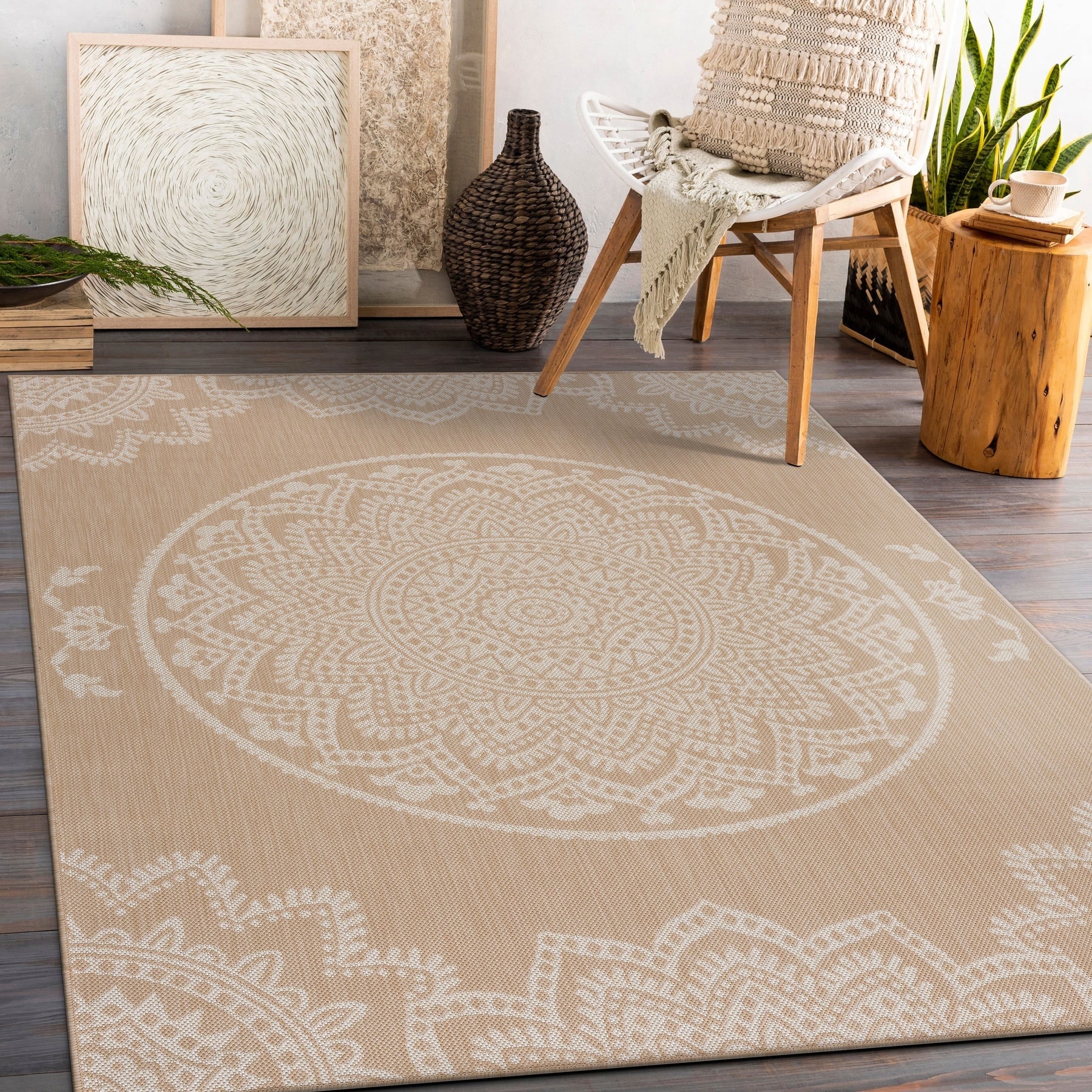 CAMILSON Multicolor 5 ft. x 7 ft. Non-Skid Floral Area Rug