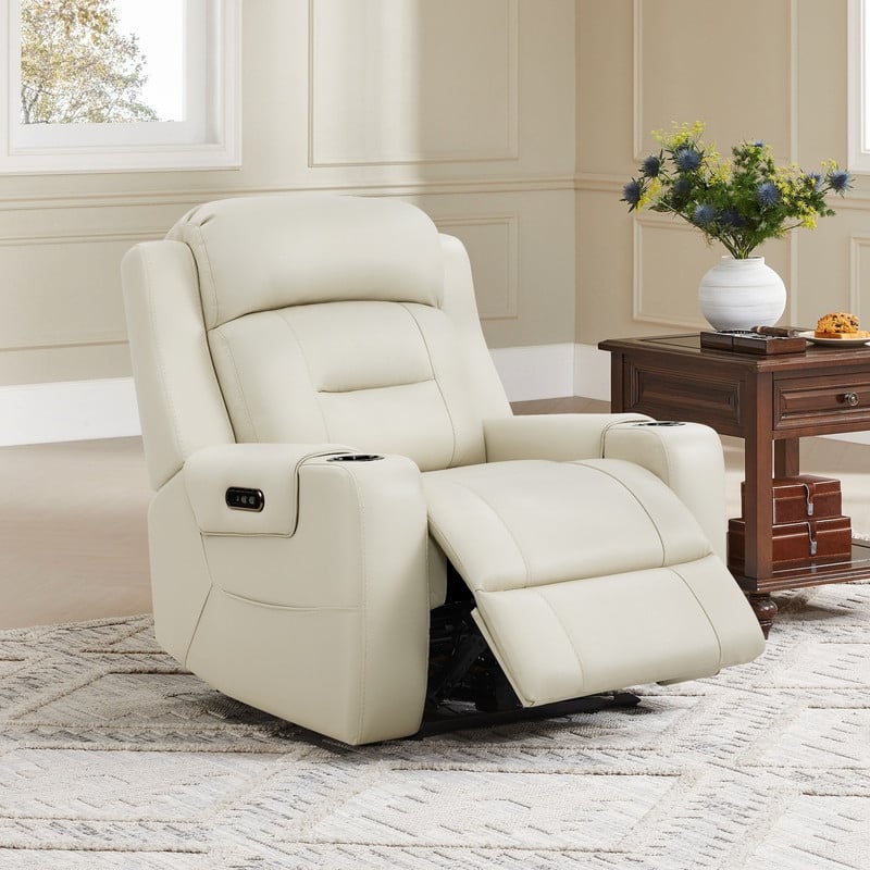 Anya Power Genuine Leather Recliner Chair Lay Flat Recliner