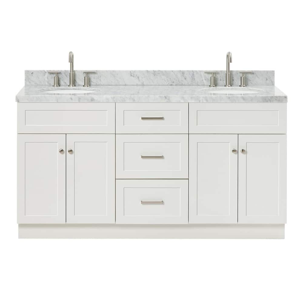 Ariel F067DCWOVO Hamlet 66" Free Standing Double Basin Vanity Set with