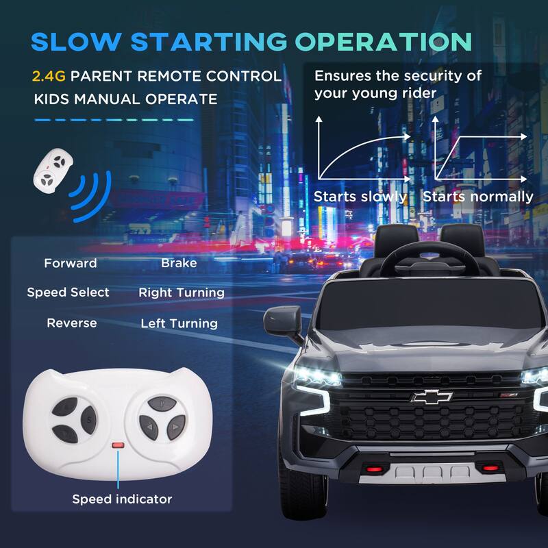Chevrolet TAHOE 12V Kids Electric Car with Remote Control, Music, Lights, Suspension for 3-6 Years Old