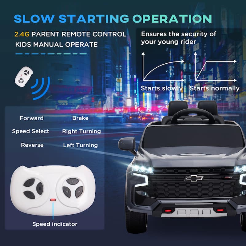 Parent Remote Control Electric Car Toy, Ride on Truck Car with Music Control Buttons, Engineering Vehicle with Seat Belts